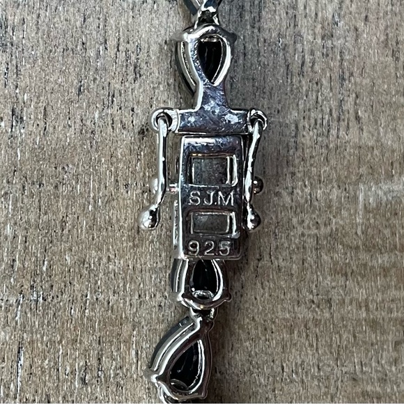 Black Sapphire 18" Statement Necklace (34 ct. t.w.) in Sterling Silver - Picture 3 of 6